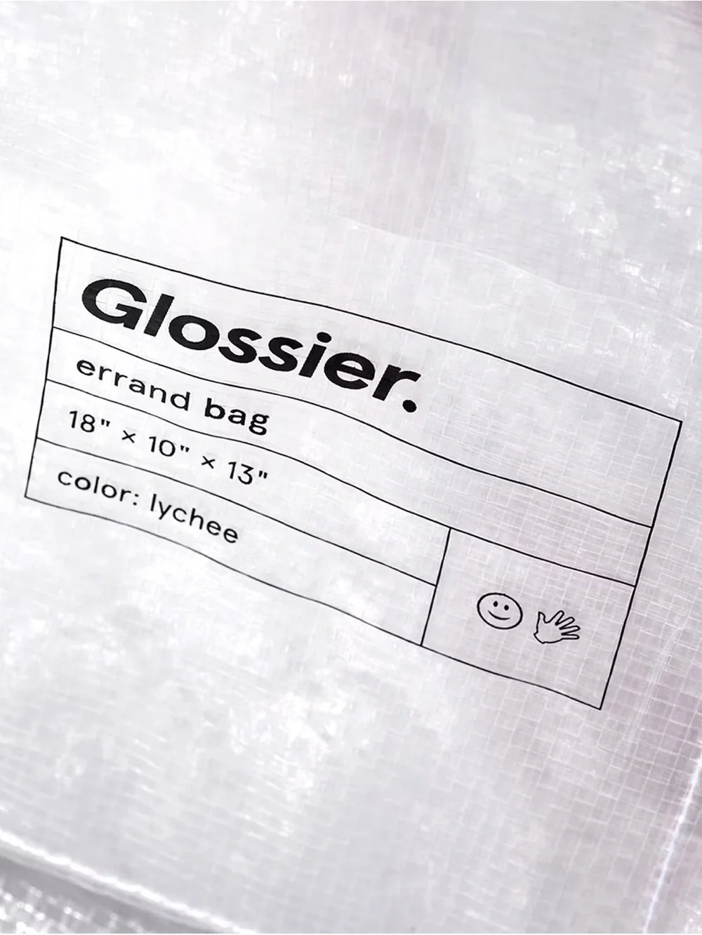 New Glossier Errand Bag Transparent Tote with Pink Straps Limited Edition